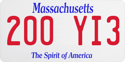 MA license plate 200YI3
