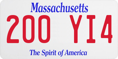 MA license plate 200YI4
