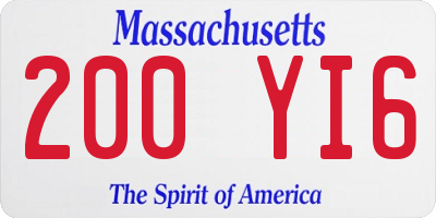 MA license plate 200YI6