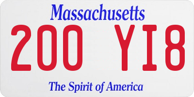 MA license plate 200YI8