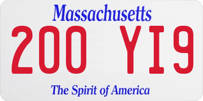 MA license plate 200YI9