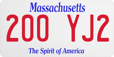 MA license plate 200YJ2