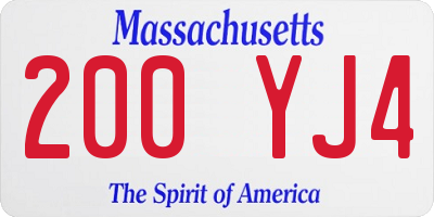 MA license plate 200YJ4
