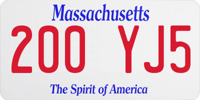 MA license plate 200YJ5