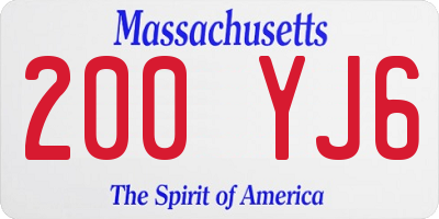 MA license plate 200YJ6