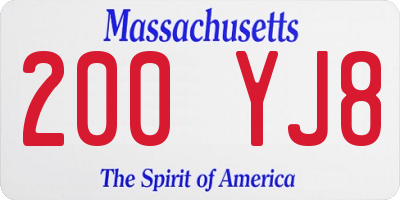MA license plate 200YJ8