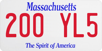 MA license plate 200YL5