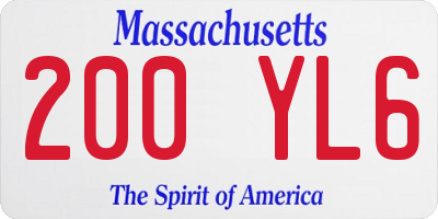 MA license plate 200YL6