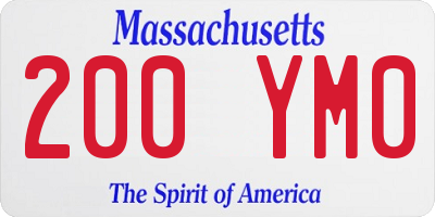 MA license plate 200YM0