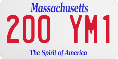 MA license plate 200YM1