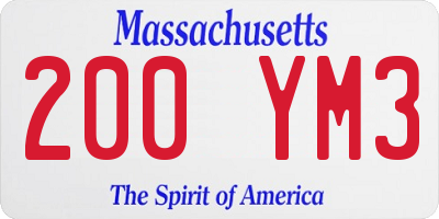 MA license plate 200YM3