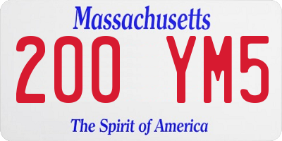 MA license plate 200YM5