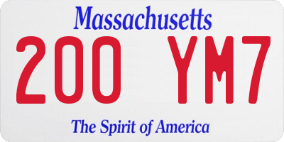 MA license plate 200YM7