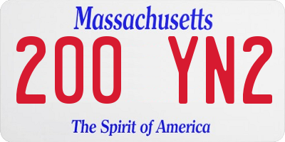 MA license plate 200YN2