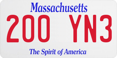 MA license plate 200YN3