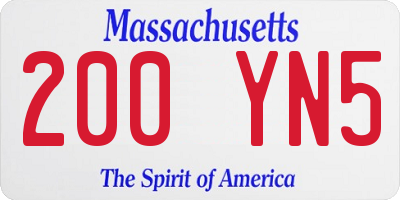 MA license plate 200YN5