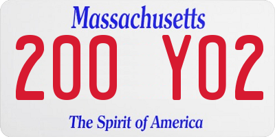 MA license plate 200YO2