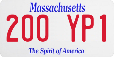 MA license plate 200YP1