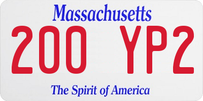 MA license plate 200YP2