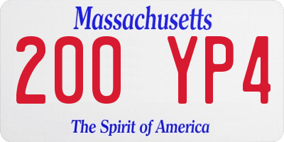 MA license plate 200YP4