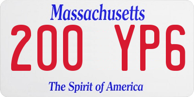 MA license plate 200YP6