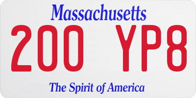 MA license plate 200YP8