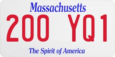 MA license plate 200YQ1