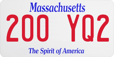 MA license plate 200YQ2