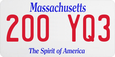 MA license plate 200YQ3