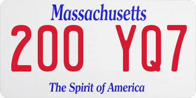 MA license plate 200YQ7