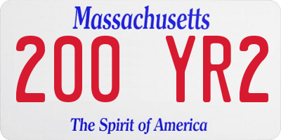 MA license plate 200YR2