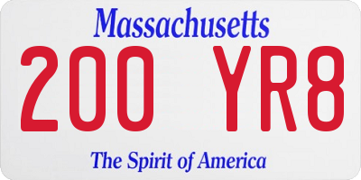 MA license plate 200YR8