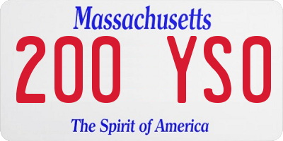MA license plate 200YS0