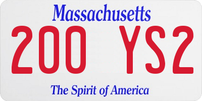 MA license plate 200YS2