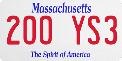 MA license plate 200YS3
