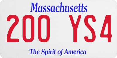 MA license plate 200YS4