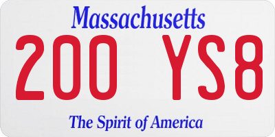 MA license plate 200YS8