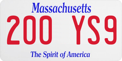 MA license plate 200YS9