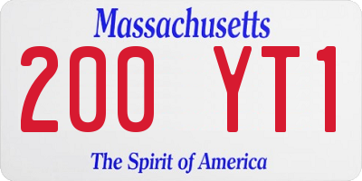 MA license plate 200YT1