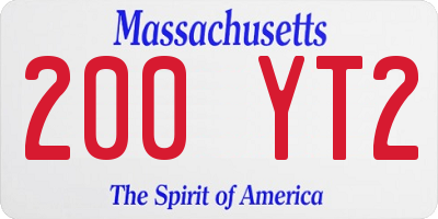 MA license plate 200YT2
