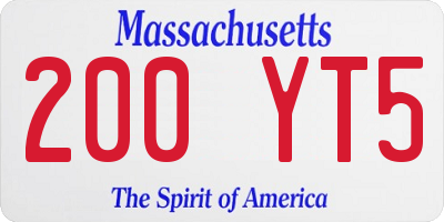MA license plate 200YT5