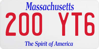 MA license plate 200YT6