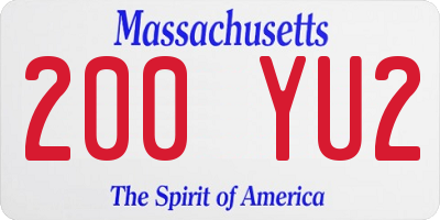 MA license plate 200YU2
