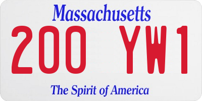 MA license plate 200YW1