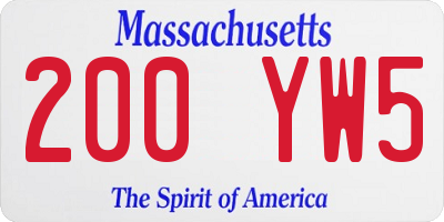 MA license plate 200YW5