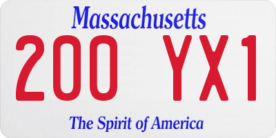 MA license plate 200YX1