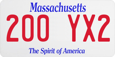 MA license plate 200YX2