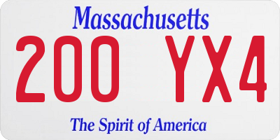 MA license plate 200YX4
