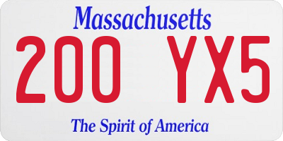 MA license plate 200YX5