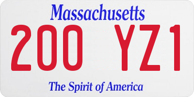 MA license plate 200YZ1